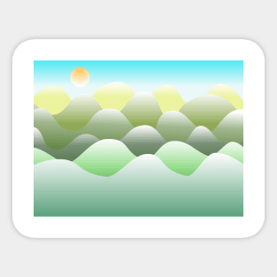 Summer hills under sun light Sticker